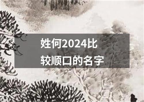 姓何2024比较顺口的名字