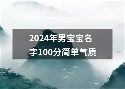 2024年男宝宝名字100分简单气质