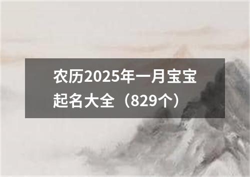 农历2025年一月宝宝起名大全（829个）