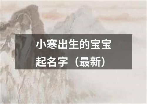 小寒出生的宝宝起名字（最新）