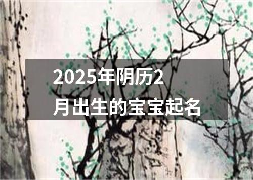 2025年阴历2月出生的宝宝起名