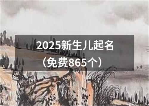 2025新生儿起名（免费865个）