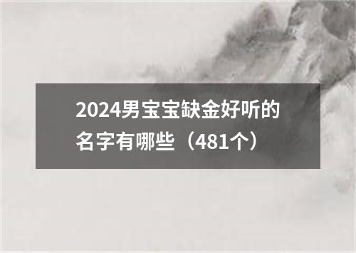 2024男宝宝缺金好听的名字有哪些（481个）