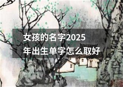 女孩的名字2025年出生单字怎么取好