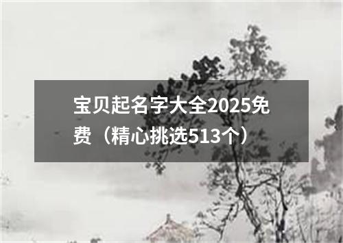 宝贝起名字大全2025免费（精心挑选513个）