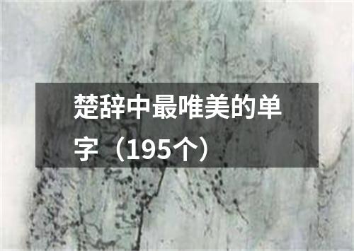 楚辞中最唯美的单字（195个）