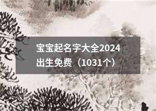 宝宝起名字大全2024出生免费（1031个）