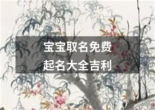 宝宝取名免费起名大全吉利