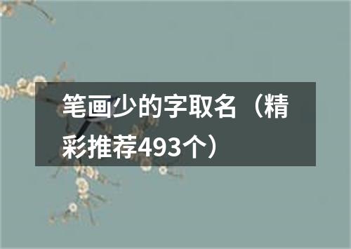 笔画少的字取名（精彩推荐493个）