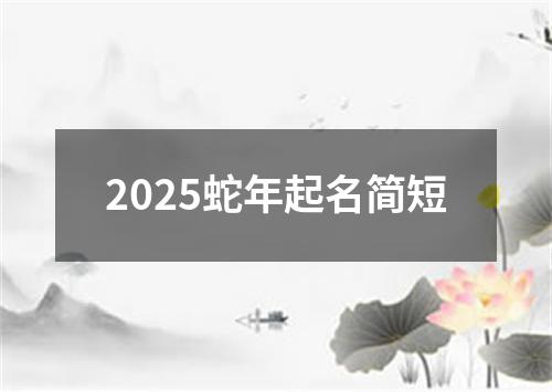 2025蛇年起名简短