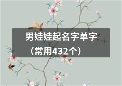 男娃娃起名字单字（常用432个）