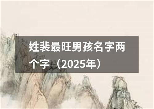 姓裴最旺男孩名字两个字（2025年）