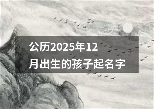 公历2025年12月出生的孩子起名字