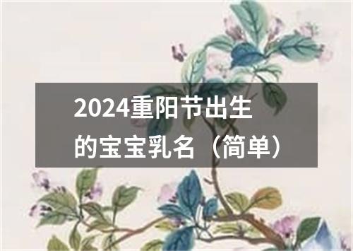 2024重阳节出生的宝宝乳名（简单）