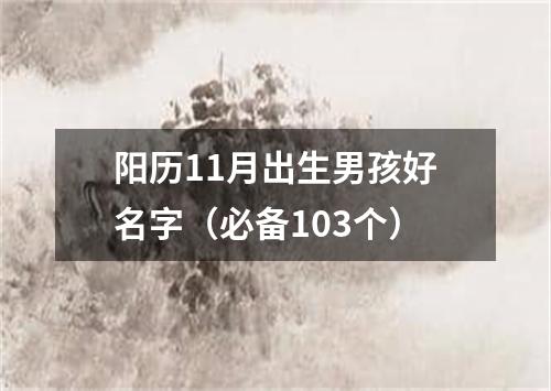 阳历11月出生男孩好名字（必备103个）