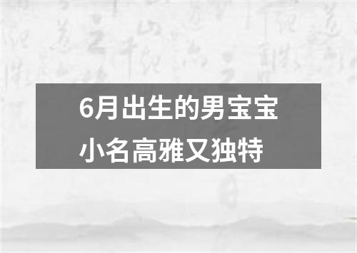 6月出生的男宝宝小名高雅又独特