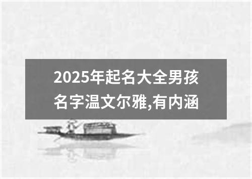 2025年起名大全男孩名字温文尔雅,有内涵