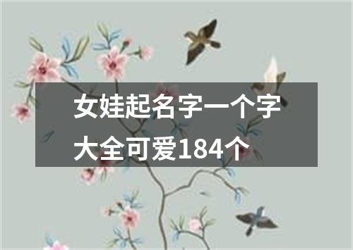 女娃起名字一个字大全可爱184个