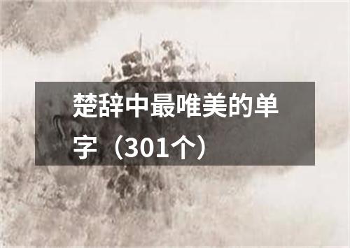 楚辞中最唯美的单字（301个）