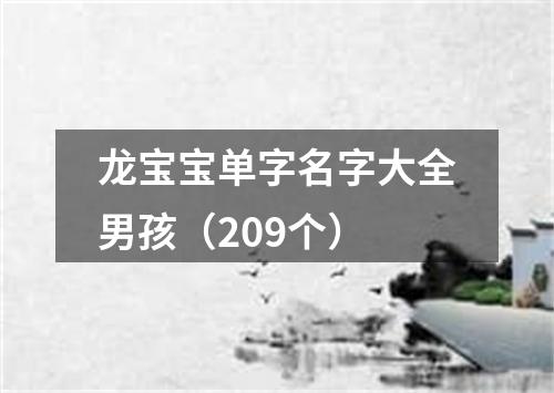 龙宝宝单字名字大全男孩（209个）