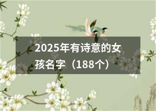 2025年有诗意的女孩名字（188个）