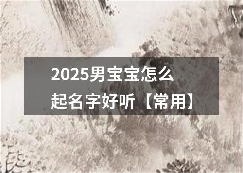 2025男宝宝怎么起名字好听【常用】