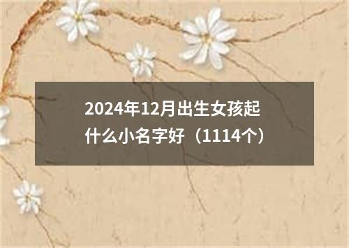 2024年12月出生女孩起什么小名字好（1114个）