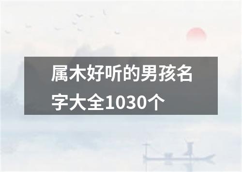 属木好听的男孩名字大全1030个