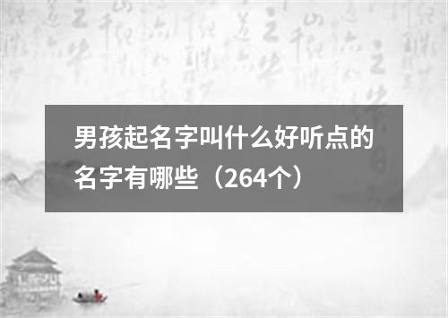 男孩起名字叫什么好听点的名字有哪些（264个）