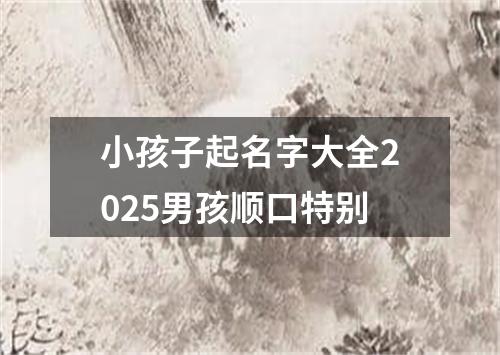 小孩子起名字大全2025男孩顺口特别