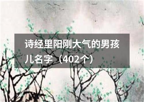 诗经里阳刚大气的男孩儿名字（402个）