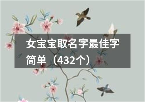 女宝宝取名字最佳字简单（432个）