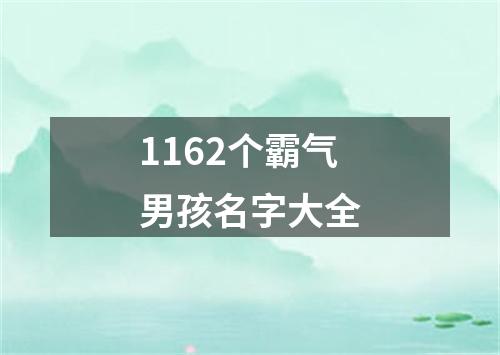 1162个霸气男孩名字大全