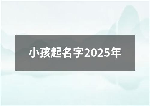 小孩起名字2025年