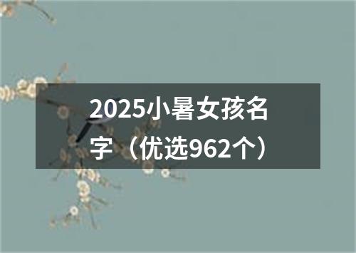 2025小暑女孩名字(优选962个)