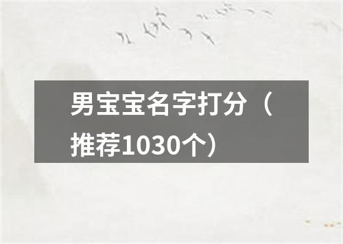 男宝宝名字打分（推荐1030个）