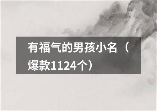 有福气的男孩小名（爆款1124个）