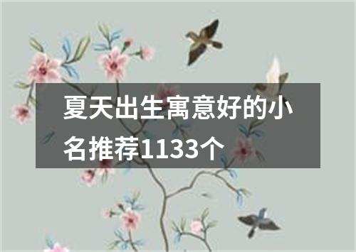 夏天出生寓意好的小名推荐1133个