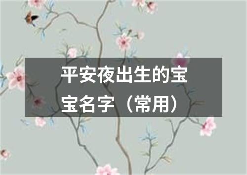平安夜出生的宝宝名字（常用）
