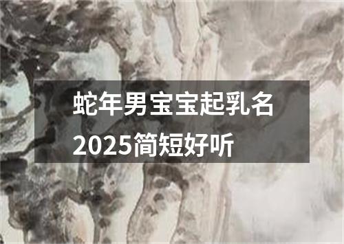 蛇年男宝宝起乳名2025简短好听