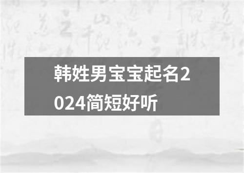 韩姓男宝宝起名2024简短好听