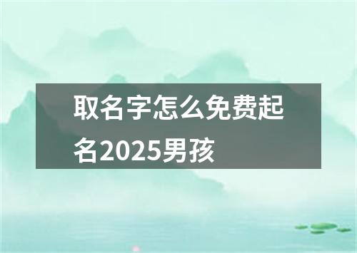 取名字怎么免费起名2025男孩