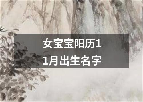 女宝宝阳历11月出生名字