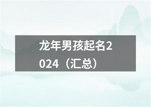 龙年男孩起名2024（汇总）