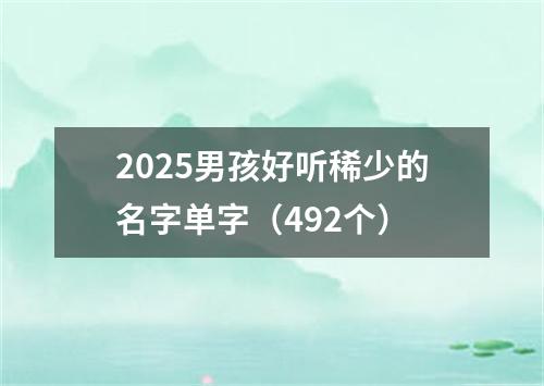 2025男孩好听稀少的名字单字(492个)