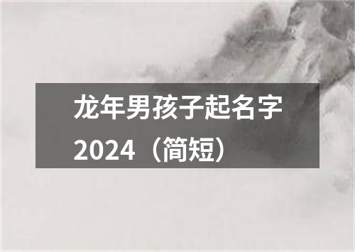 龙年男孩子起名字2024(简短)