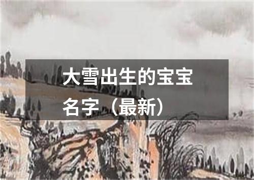 大雪出生的宝宝名字（最新）