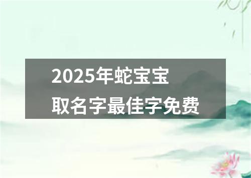 2025年蛇宝宝取名字最佳字免费