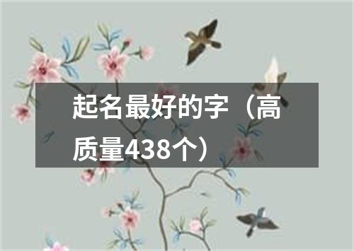 起名最好的字（高质量438个）