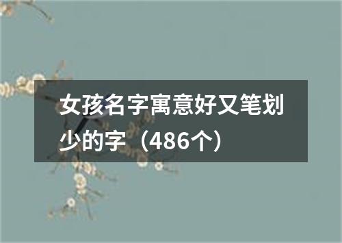 女孩名字寓意好又笔划少的字（486个）